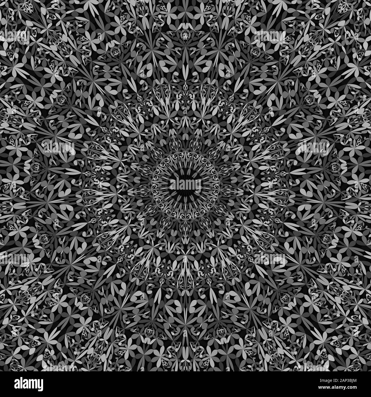 Grau abstrakte Blumengarten mandala Muster Geometrie wallpaper-ethnischen Vector Illustration Stock Vektor