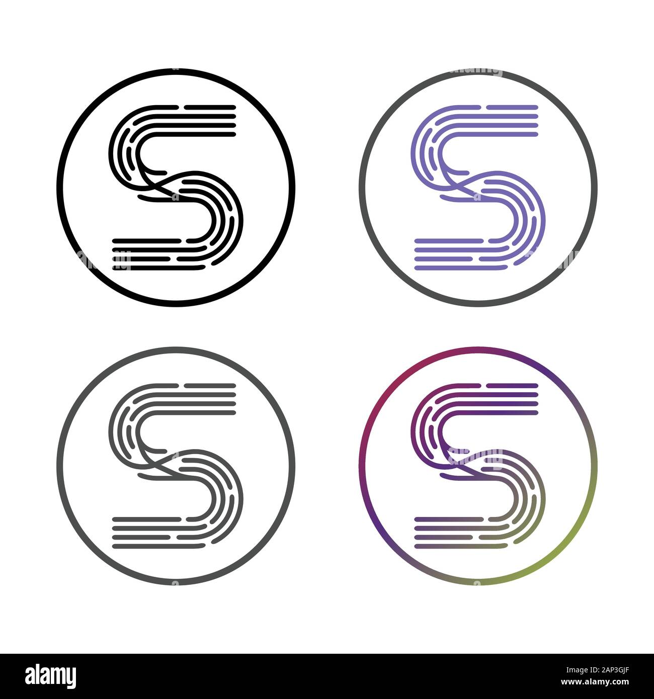 Linie S schreiben Mock up Initialen logo, elegante Monogramm für Business Card hipster S-Emblem. Stock Vektor