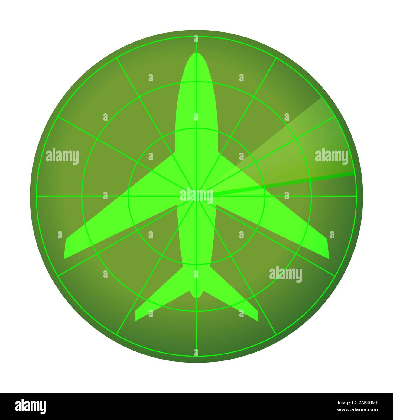 Radar-Symbol. Vector Illustration isoliert auf weißem Hintergrund Stock Vektor