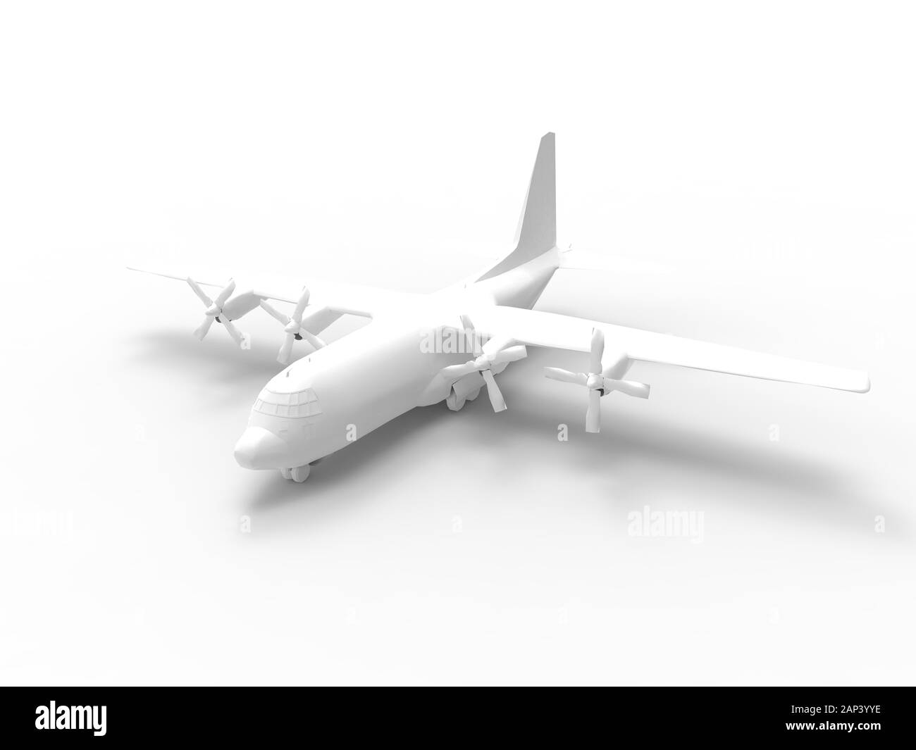 3D-Rendering eines Treibfahrzeugs, das auf weißem, leerem Raum isoliert ist Stockfoto