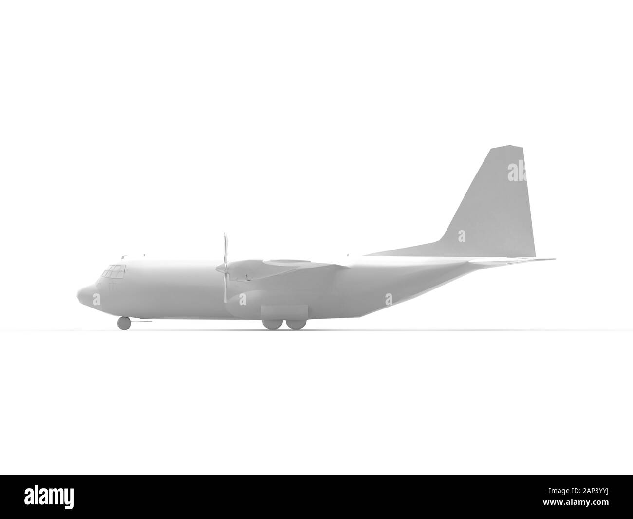 3D-Rendering eines Treibfahrzeugs, das auf weißem, leerem Raum isoliert ist Stockfoto