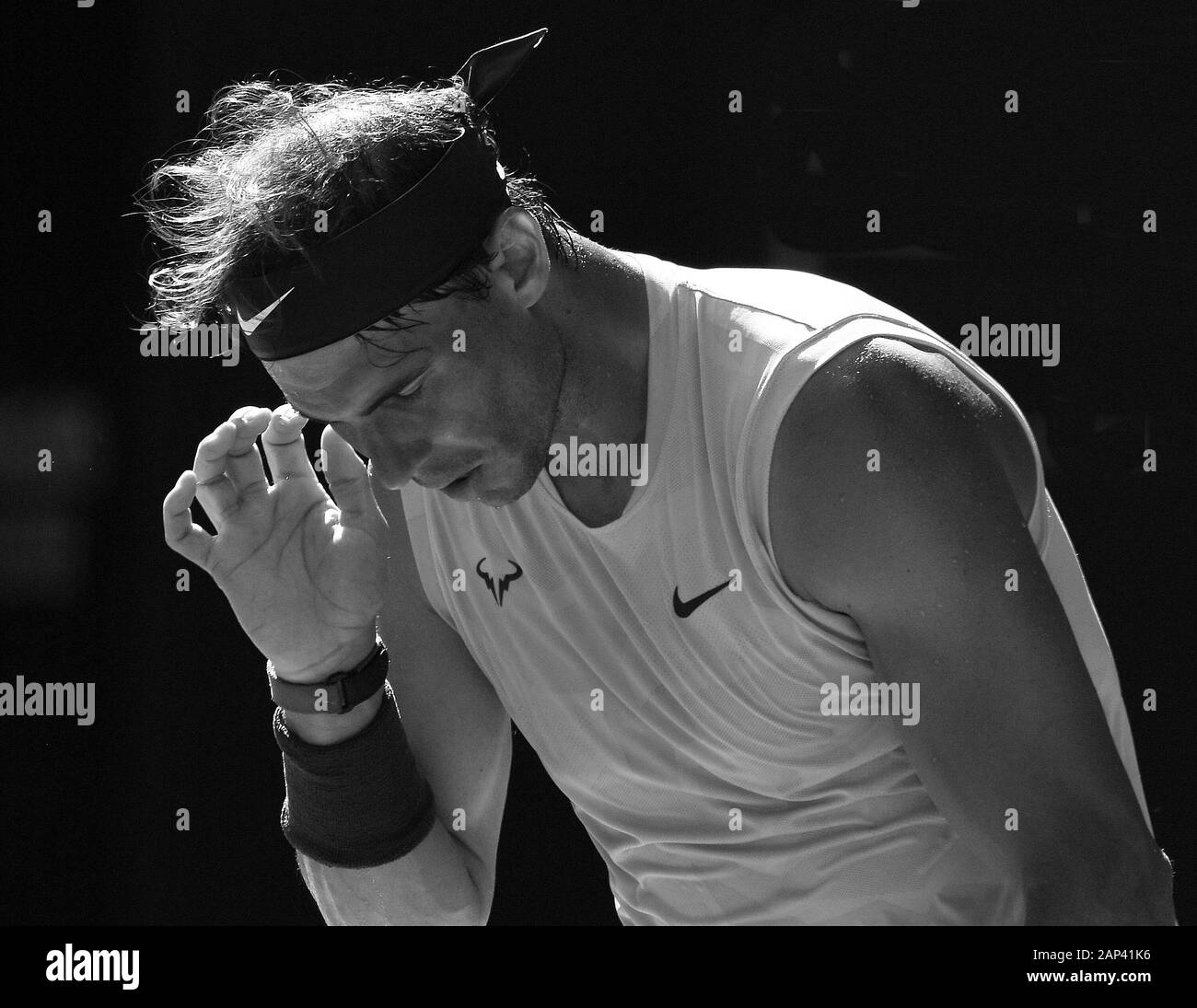 Melbourne, Australien. Januar 2020. Melbourne, Australien. Januar 2020. Melbourne Park Australian Open Day 2 21/01/2020 Rafa Nadal (ESP) gewinnt erste Runde Match Credit: Roger Parker/Alamy Live News Stockfoto