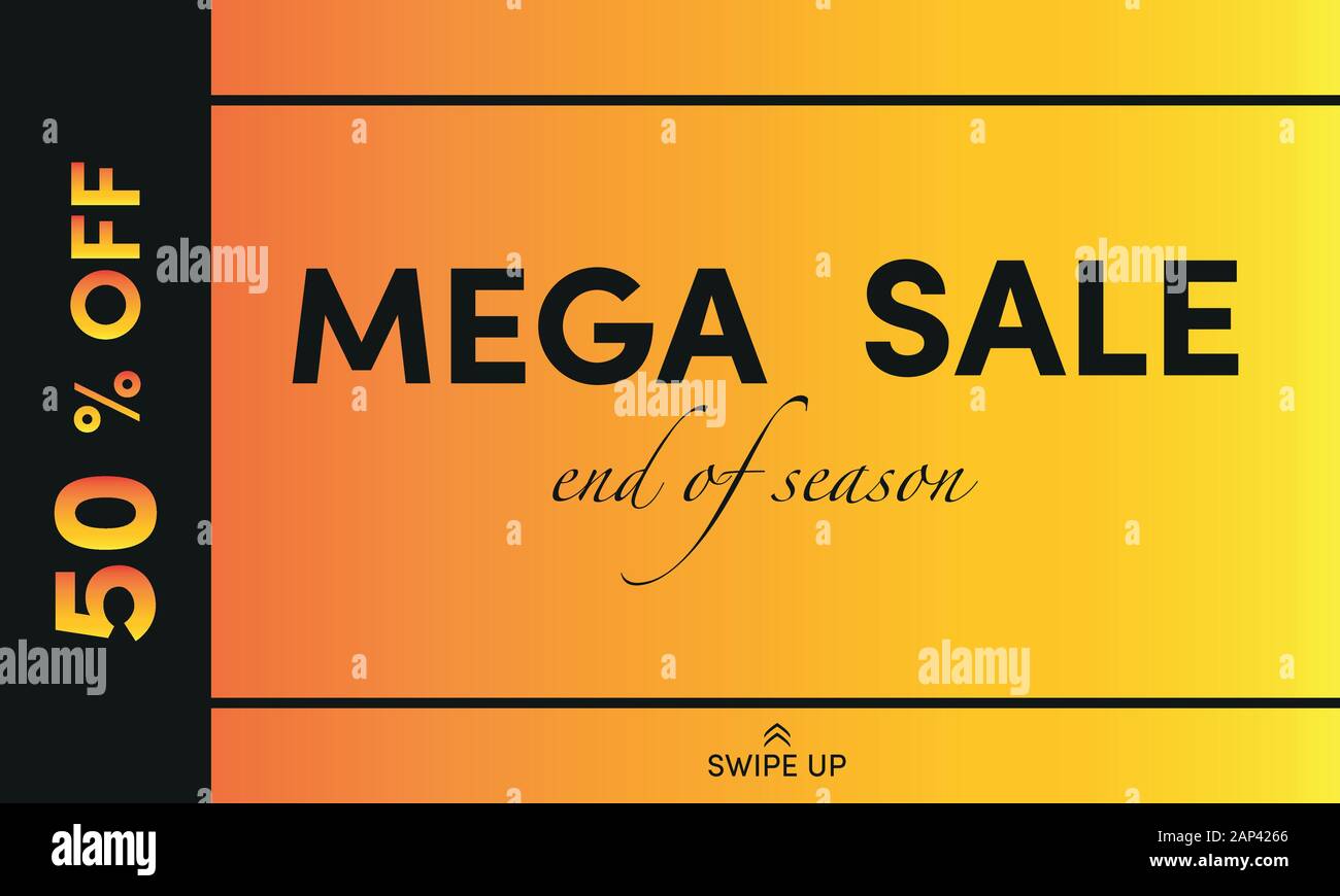 Verkauf banner Template Design, Verkauf Angebot. Vector Illustration. Mega Sale. Stock Vektor
