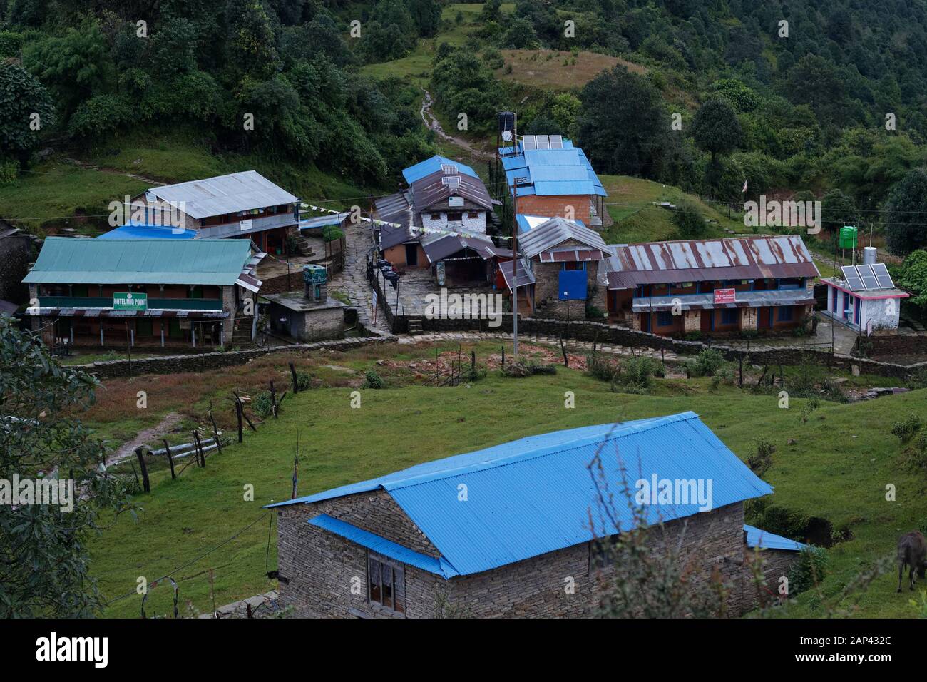 Häuser im Dorf Bhanjyang, Pokhara, Nepal Stockfoto