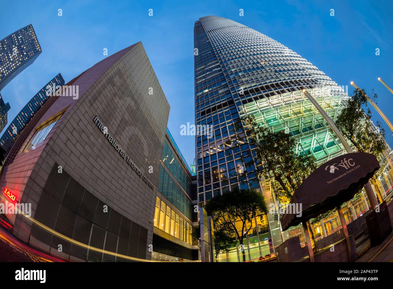 Die International Financial Centre, IFC, zentralen Finanzviertel, Hongkong, China. Stockfoto