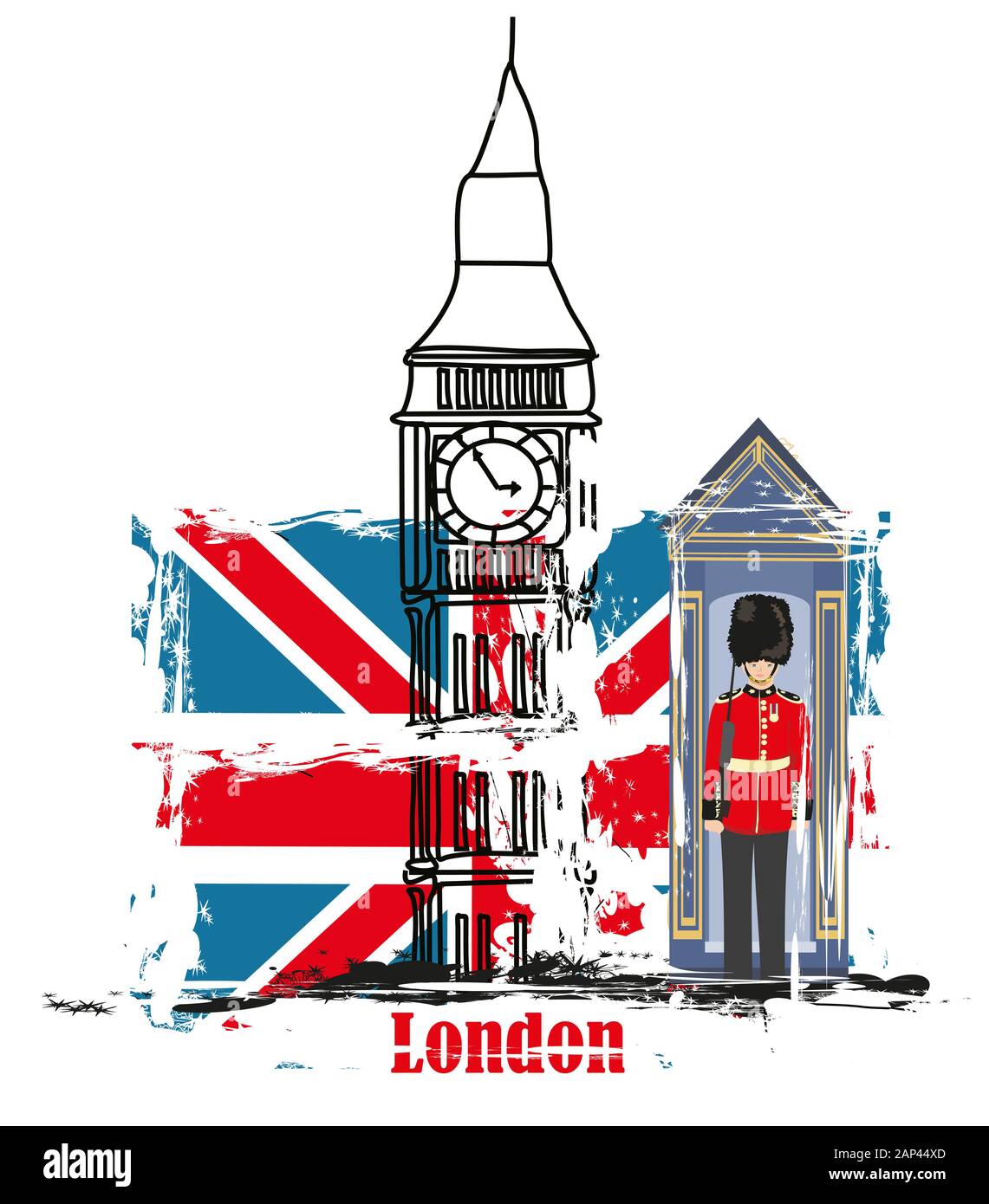 Grunge Banner mit London Stockfoto