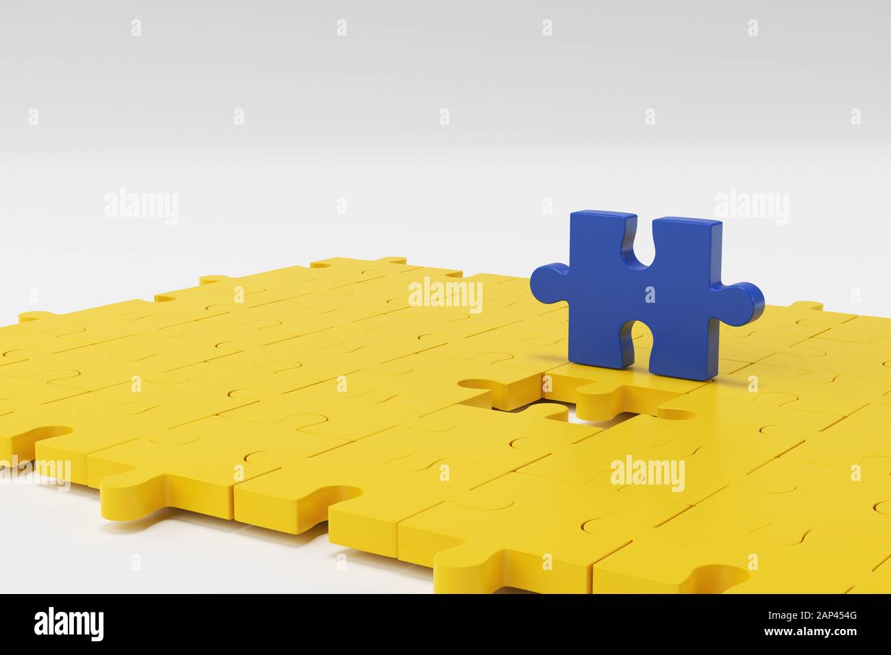 Bunte gold glänzend Puzzle. Geschäftskonzept. 3D-Rendering Stockfoto