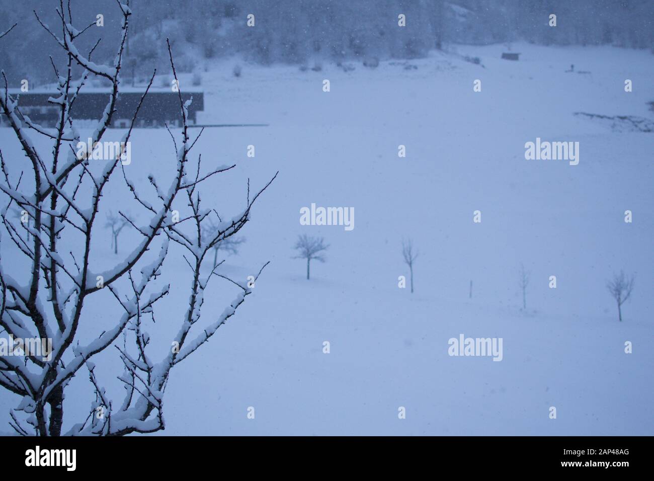 Neustift, Stubai-Gletscher, Österreichische Alpen - Januar 2020 Stockfoto