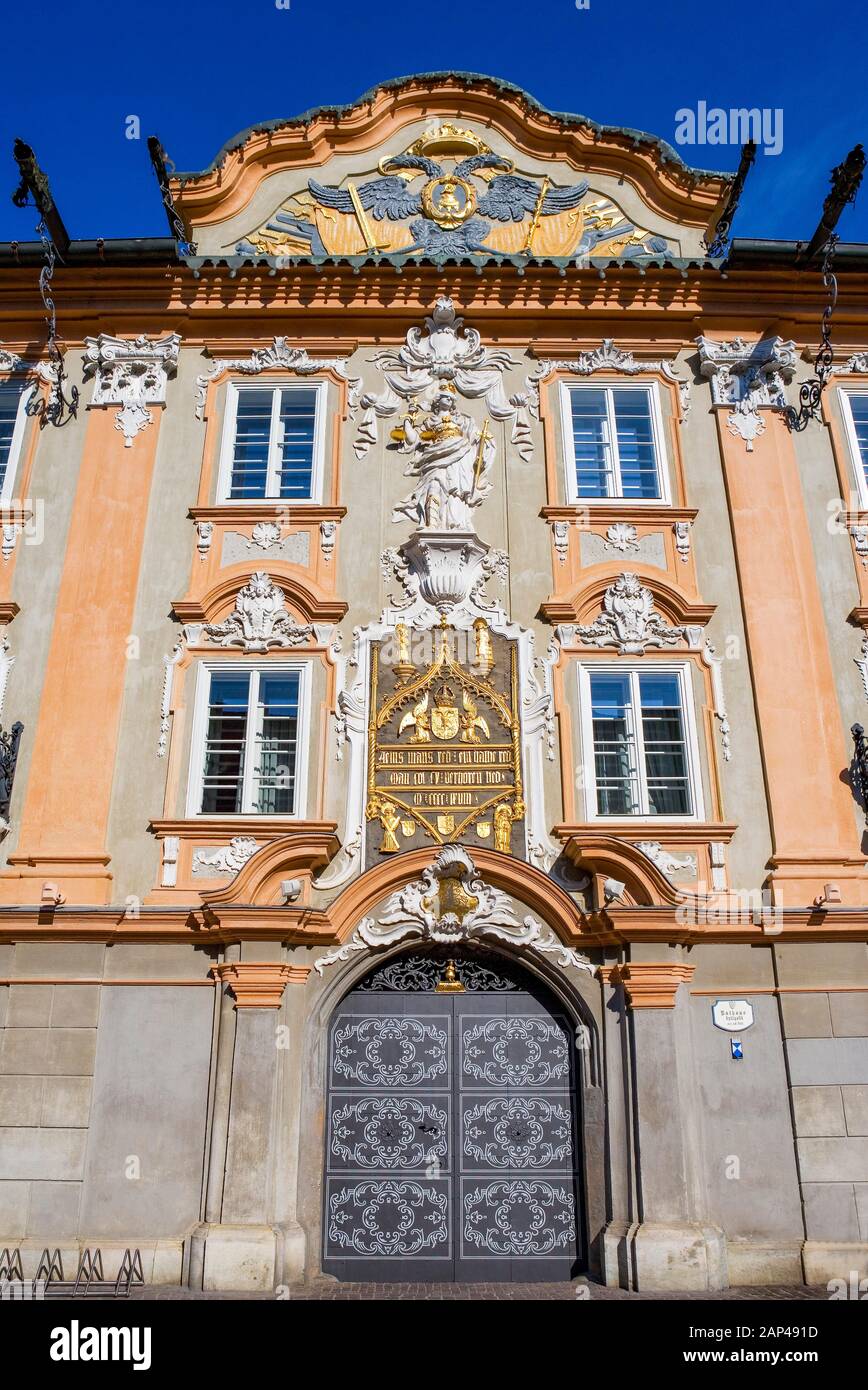 Rathaus, Architekturstil des Barock, Sankt Veit an der Glan, Carinthian, Österreich Stockfoto
