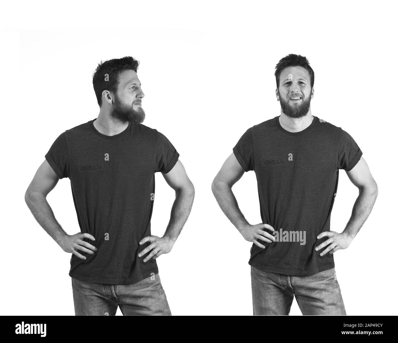 Porträt der Mann vorne und Profil Stockfoto