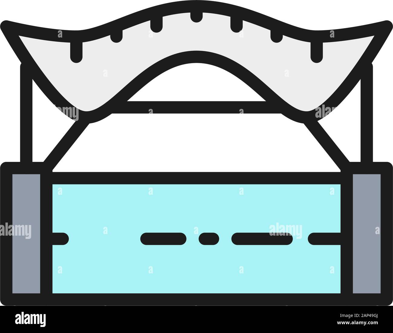 Die Brücke des Friedens, Tiflis flache Farblinie Symbol. Stock Vektor