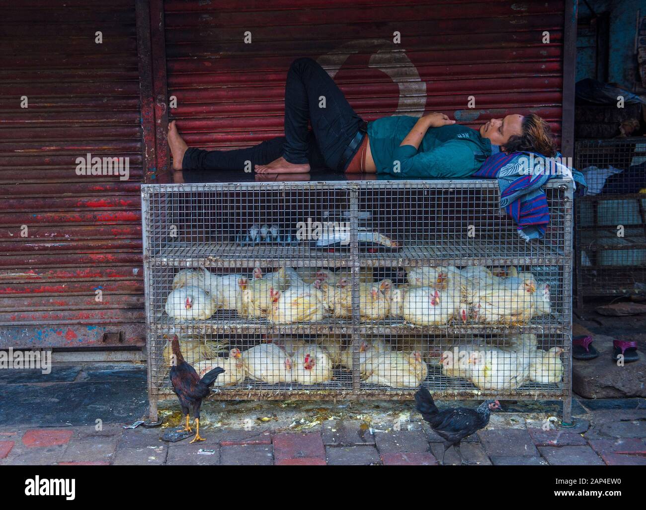 Inder Mann in Asalfa Nachbarschaft in Ghatkopar, einem Vorort von Mumbai, Indien Stockfoto