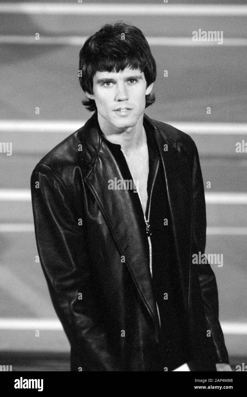 Sanremo Italien 22.02.1996, Take That, Gäste des Festival von Sanremo 1996: Jason Orange während der Leistung Stockfoto