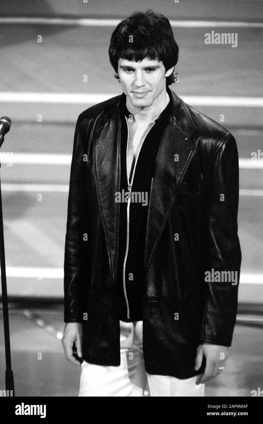 Sanremo Italien 22.02.1996, Take That, Gäste des Festival von Sanremo 1996: Jason Orange während der Leistung Stockfoto