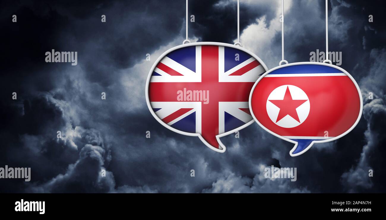 Großbritannien und Nordkorea brexit Verhandlungen. 3D Rednering Stockfoto