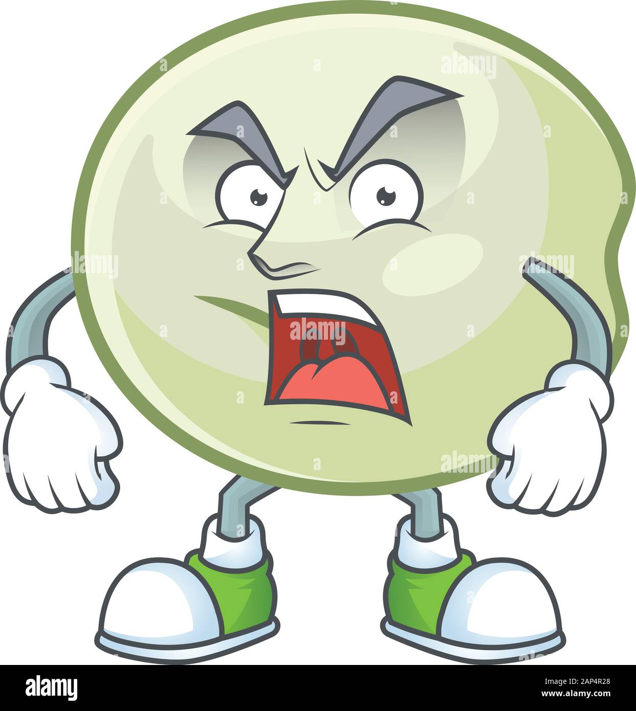 Grune Hoppang Cartoon Character Design In Wutend Das Gesicht Stock Vektorgrafik Alamy