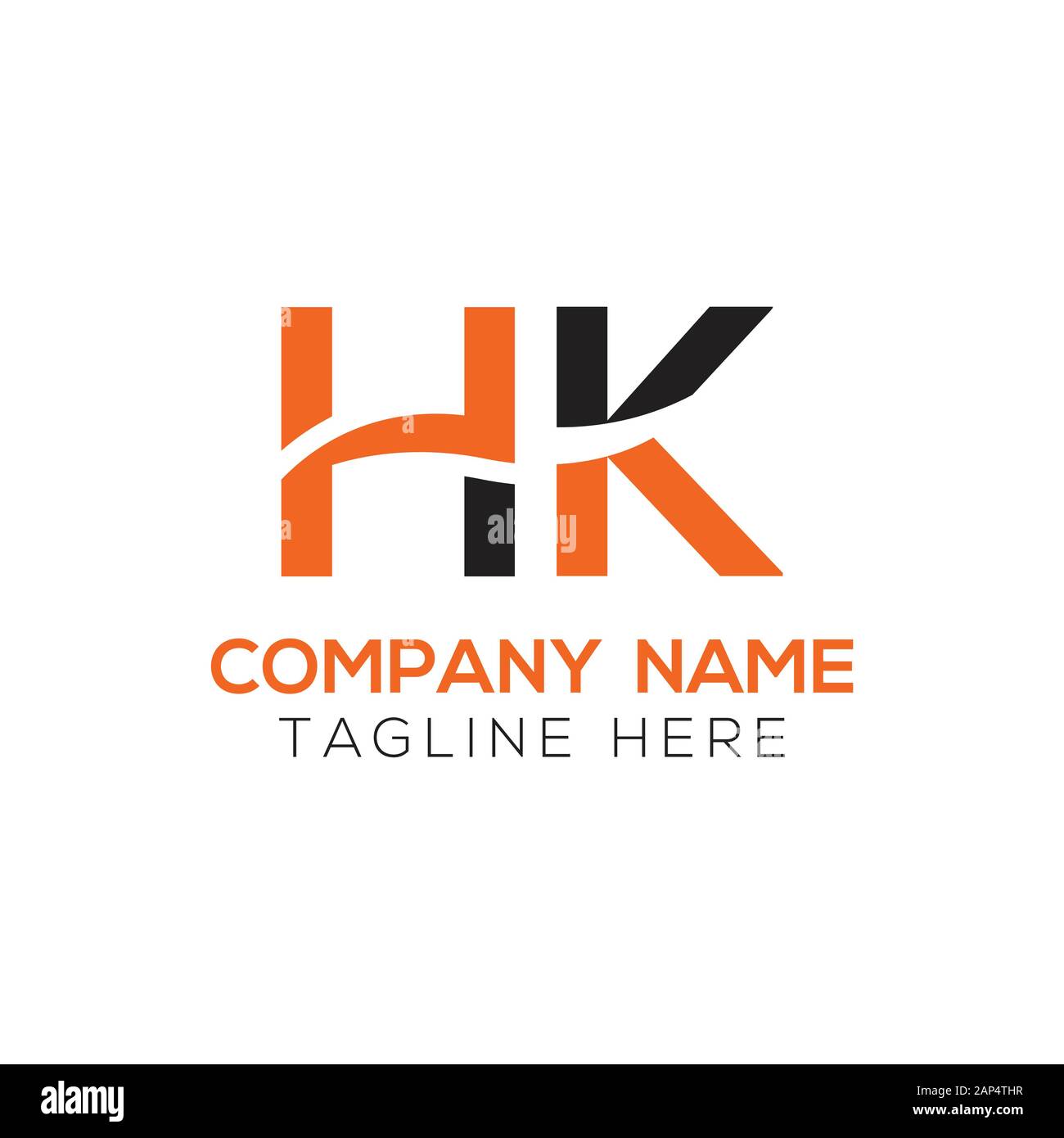 Vektor-Vorlage für das Design von HKs-Logos. Erste Verknüpfte Letter HK Vektor-Abbildung Stock Vektor
