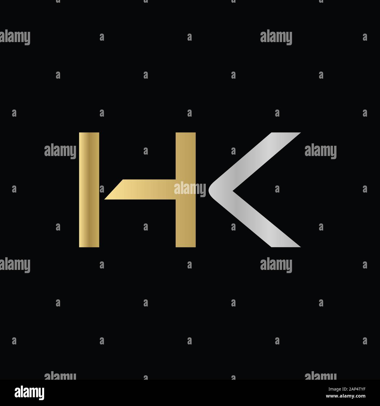 Vektor-Vorlage für das Design von HKs-Logos. Erste Verknüpfte Letter HK Vektor-Abbildung Stock Vektor