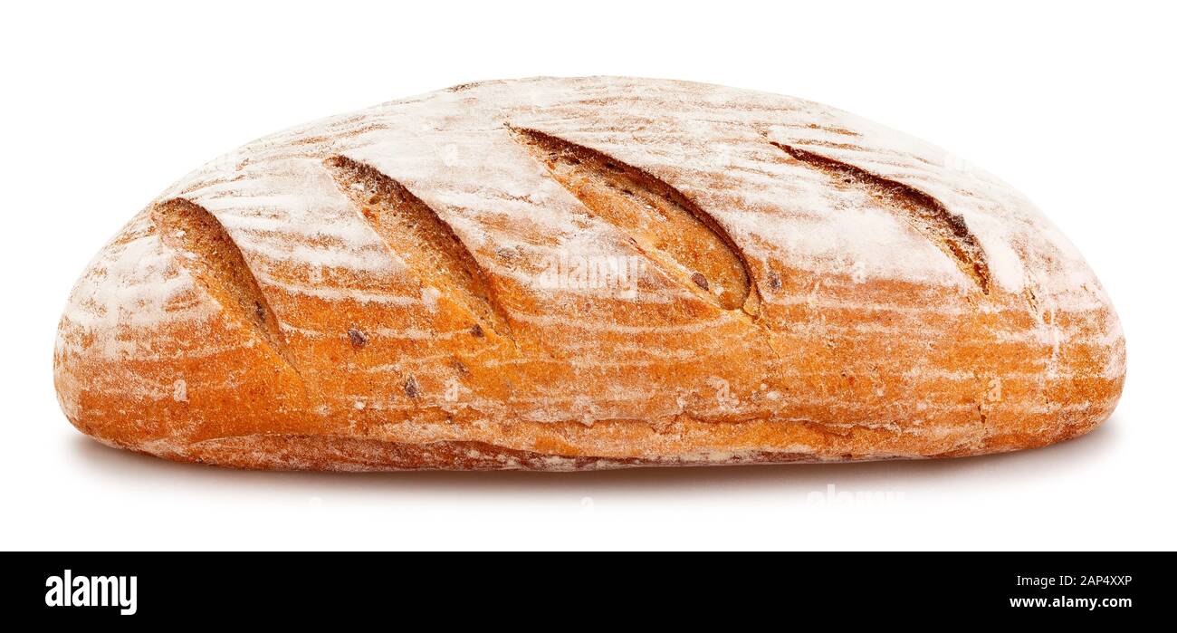 Brot weg isoliert auf weißem Stockfoto