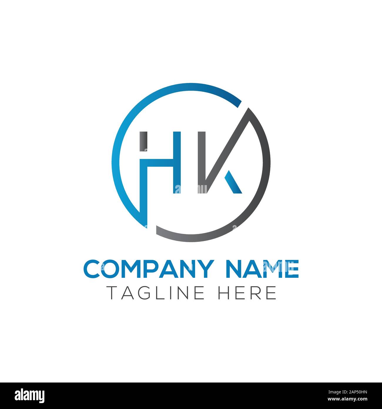 Vektor-Vorlage für das Design von HKs-Logos. Erste Verknüpfte Letter HK Vektor-Abbildung Stock Vektor