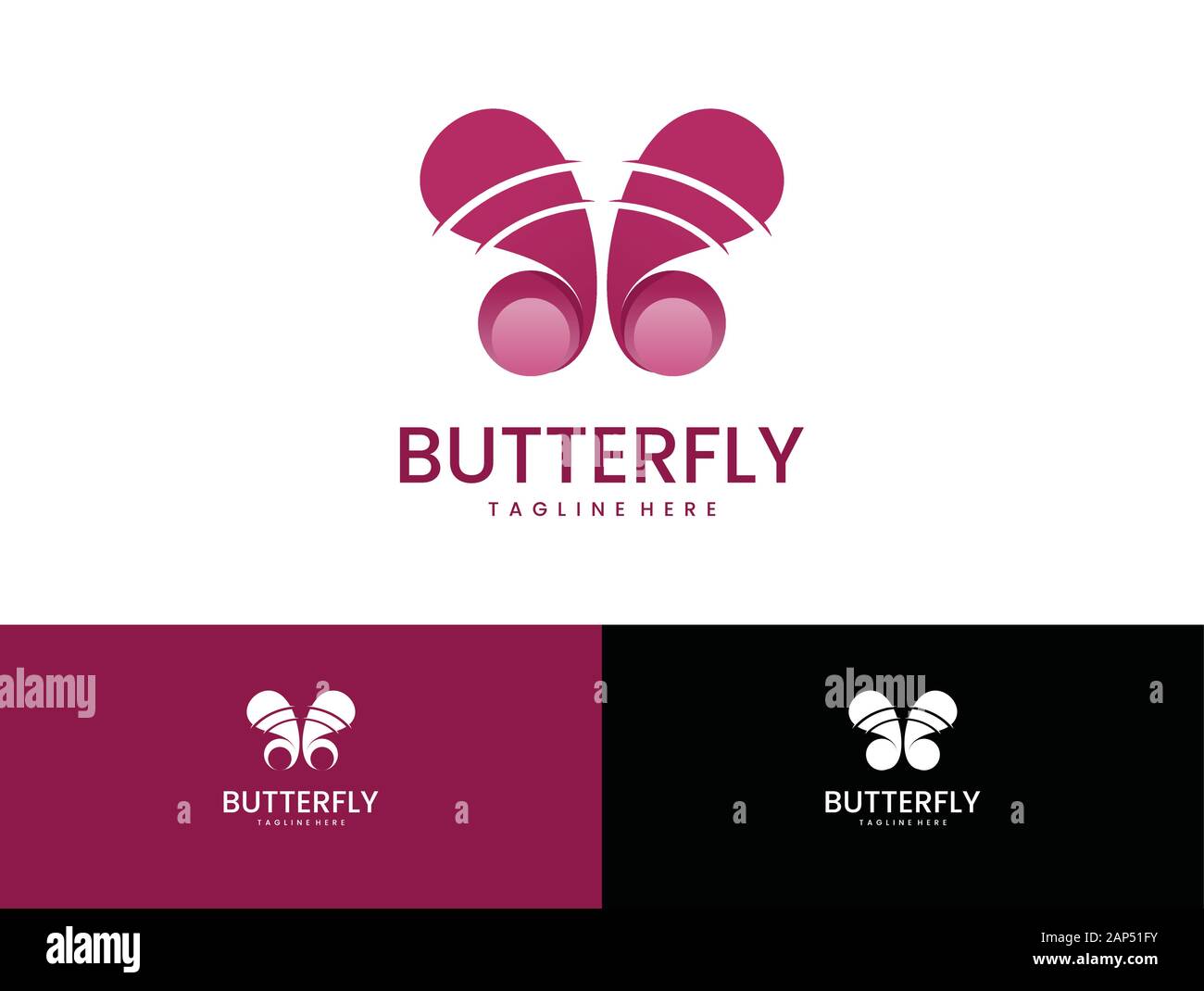 Ultraschall Schmetterling einfaches und sauberes Logo Stock Vektor