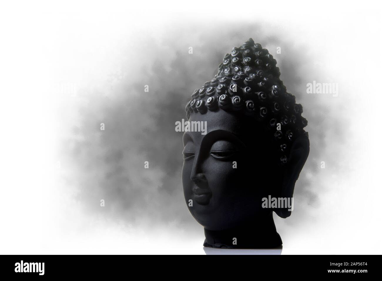 Gesicht des Herrn oder Bhagwan Goutam Buddha, Pionier oder Gründer des Buddhismus Stockfoto