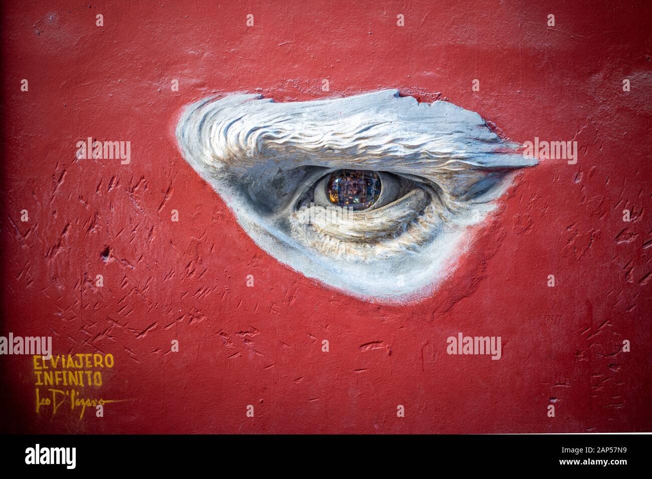 Eine einzigartige Kunst Installation imitiert ein Auge, Havanna, Kuba Stockfoto