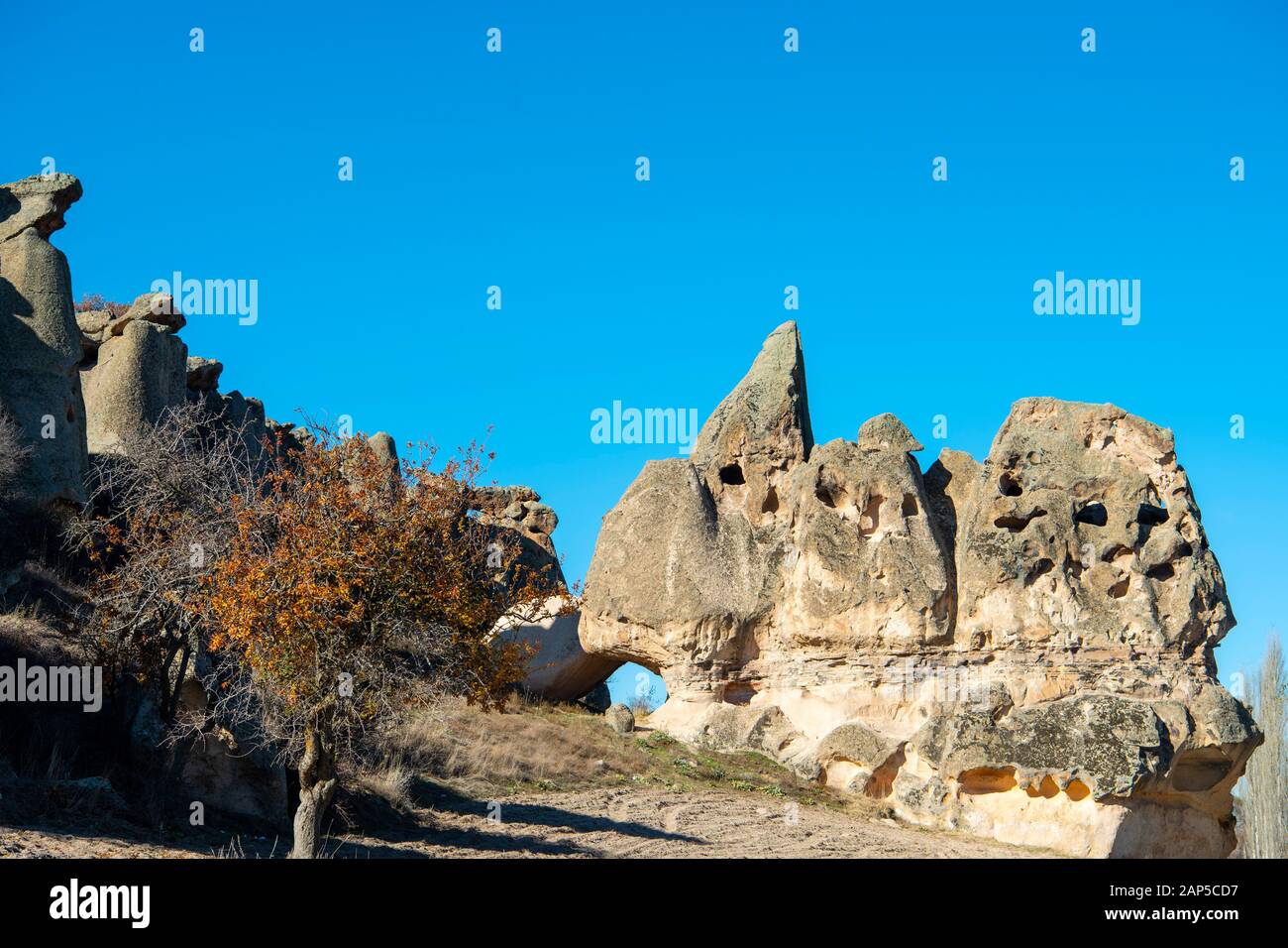 Türkei, Afyonkarahisar, Phrygien, bei Döger, Felsen in der Landschaft um den Arslankaya Stockfoto