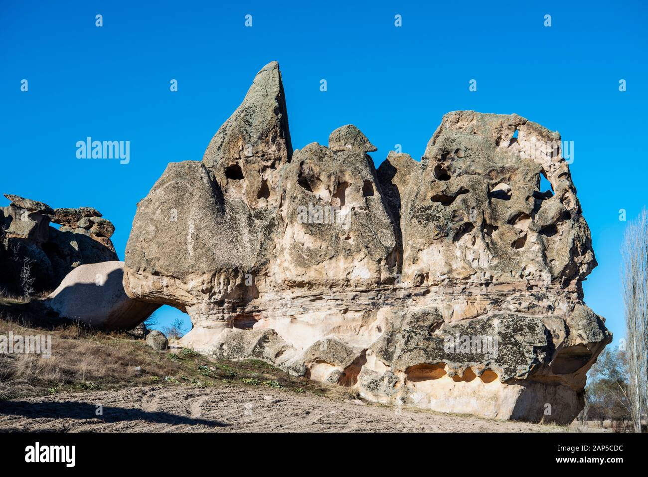 Türkei, Afyonkarahisar, Phrygien, bei Döger, Felsen in der Landschaft um den Arslankaya Stockfoto