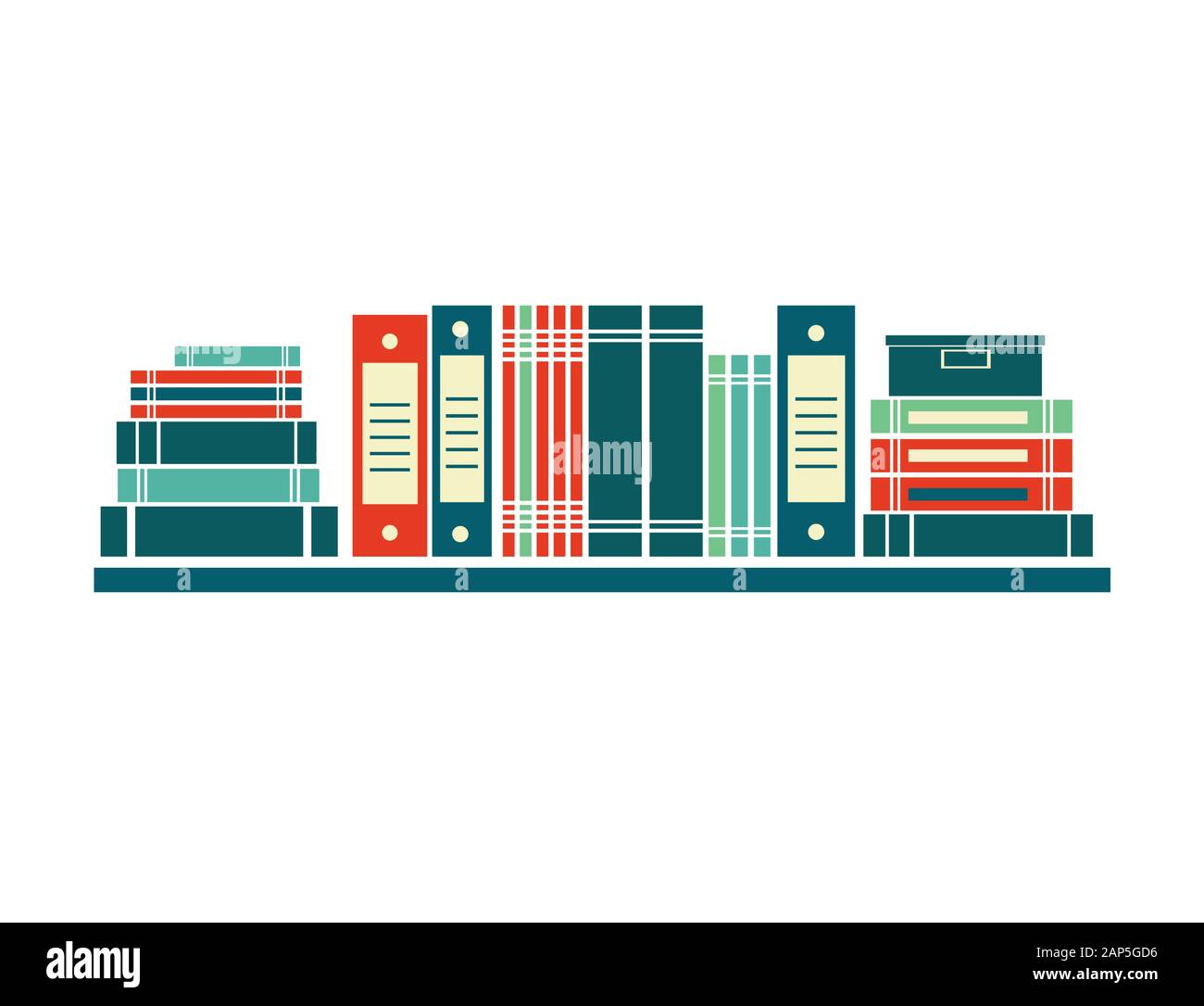 Vektor Bücher über Bücherregale. Stock Vektor