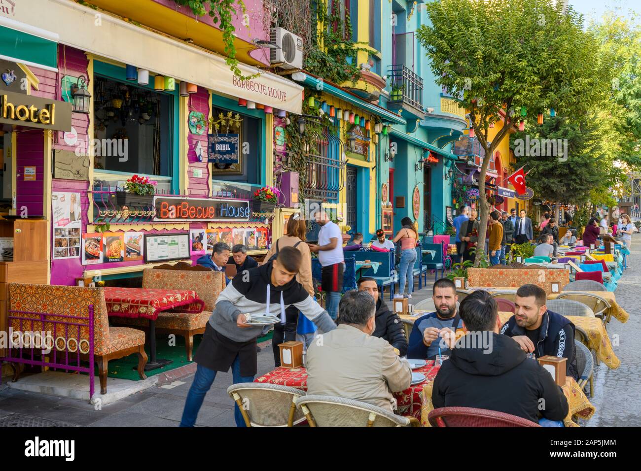 Türkei, Istanbul, Sultanahmet, Yerebatan Caddesi, Cafe Stockfoto