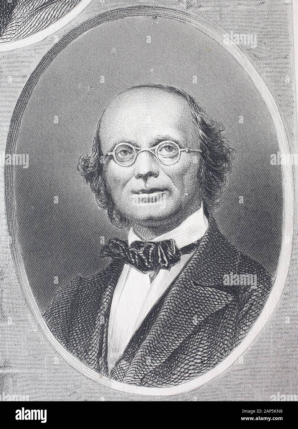Wilhelm Eduard Weber, 24. Oktober 1804 - 23. Juni 1891, war ein Deutscher Physiker und, zusammen mit Carl Friedrich Gauß, der Erfinder des ersten elektromagnetischen Telegraphen/Wilhelm Eduard Weber, deutscher Physiker, Historisch, digital verbesserte Reproduktion einer Vorlage aus dem 19. Jahrhundert/digitale Reproduktion einer Originalvorlage aus dem 19. Jahrhundert Stockfoto
