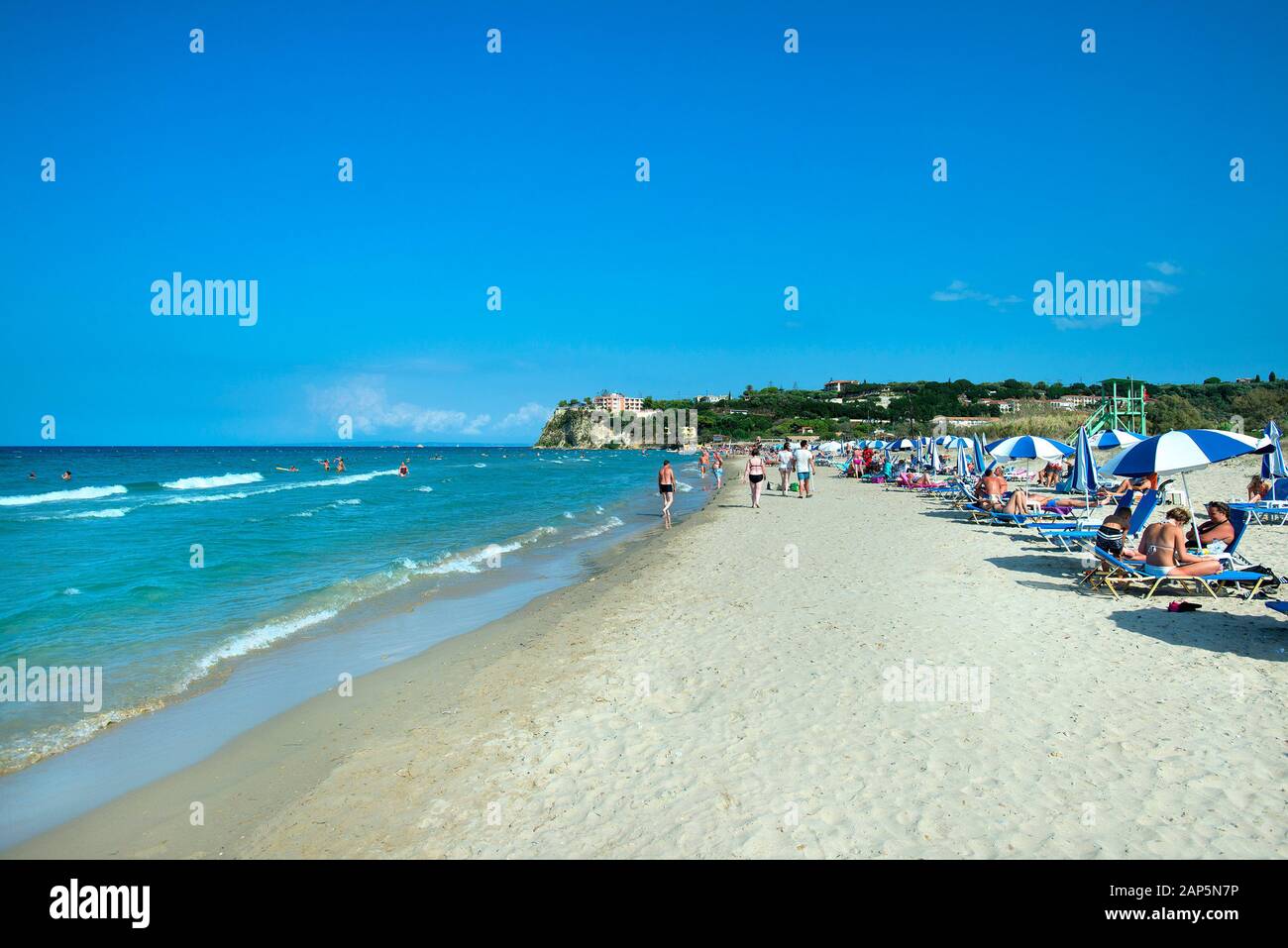 Strand in Tsilivi, Zakynthos, Griechenland Stockfoto
