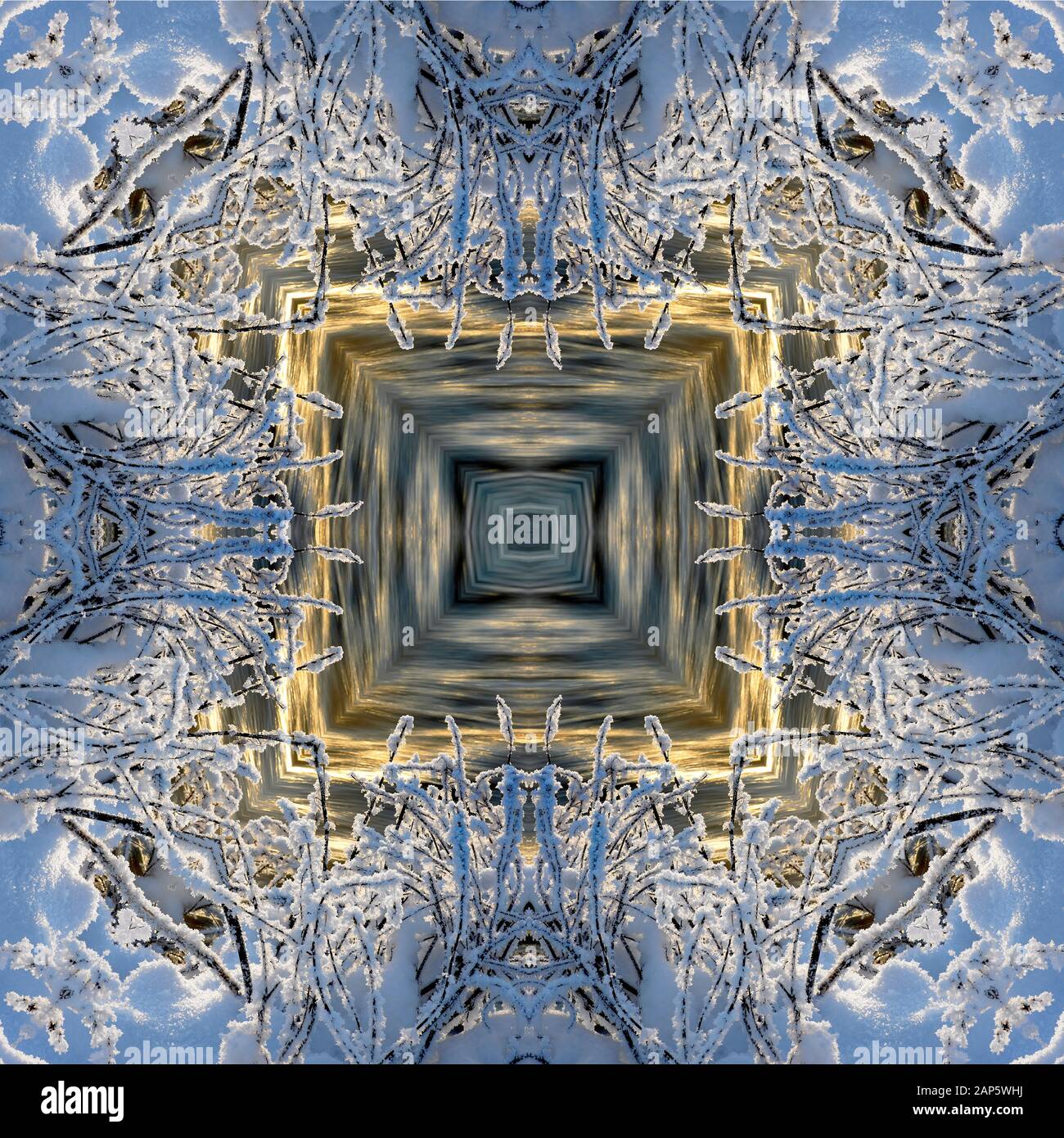 Schnee abstrakt, Spiegelbild und Composite, Island Stockfoto