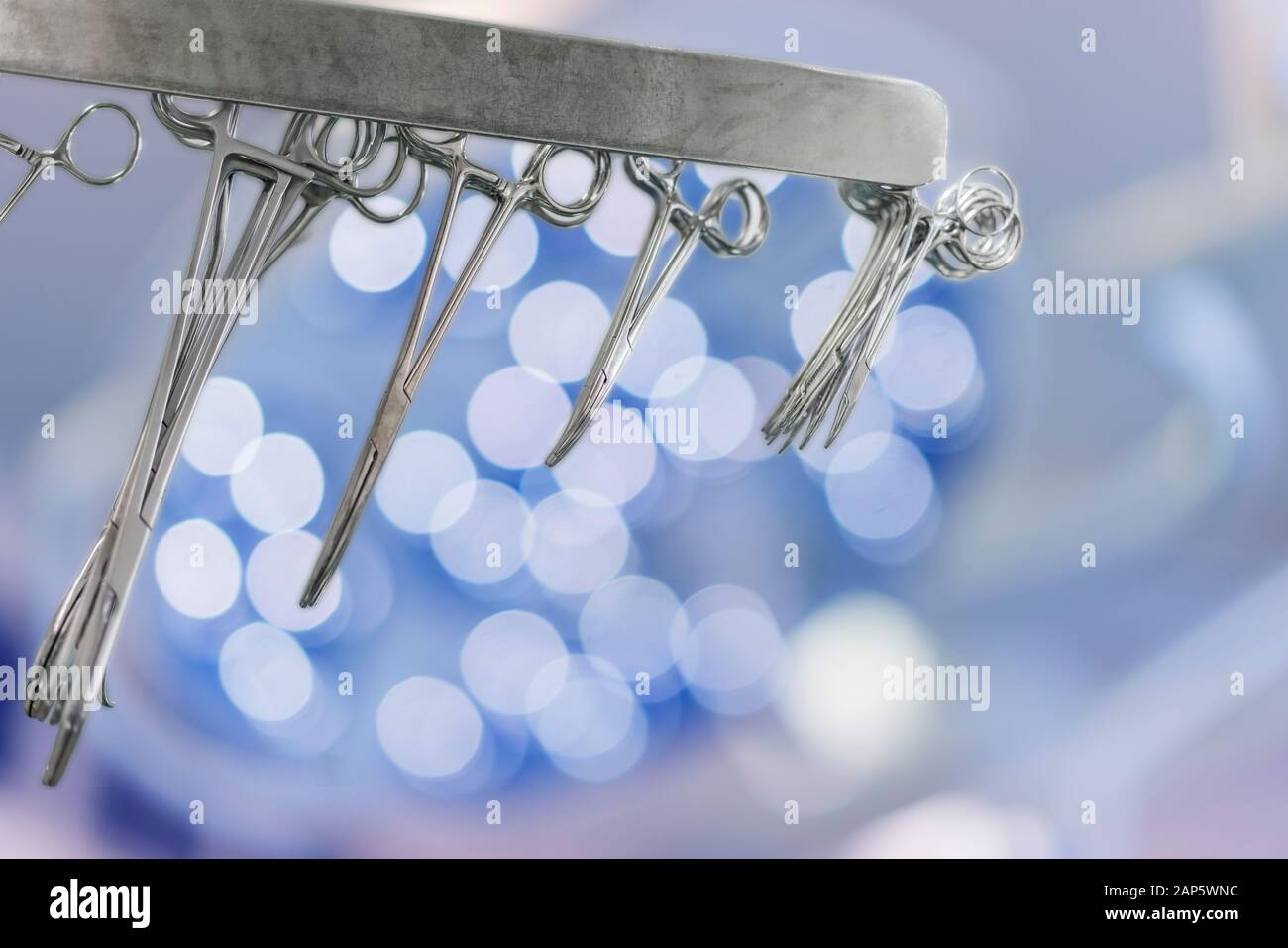 Chirurgische Instrumente-Ersatz Herzklappenoperation, OP-Saal, Reykjavik, Island Stockfoto