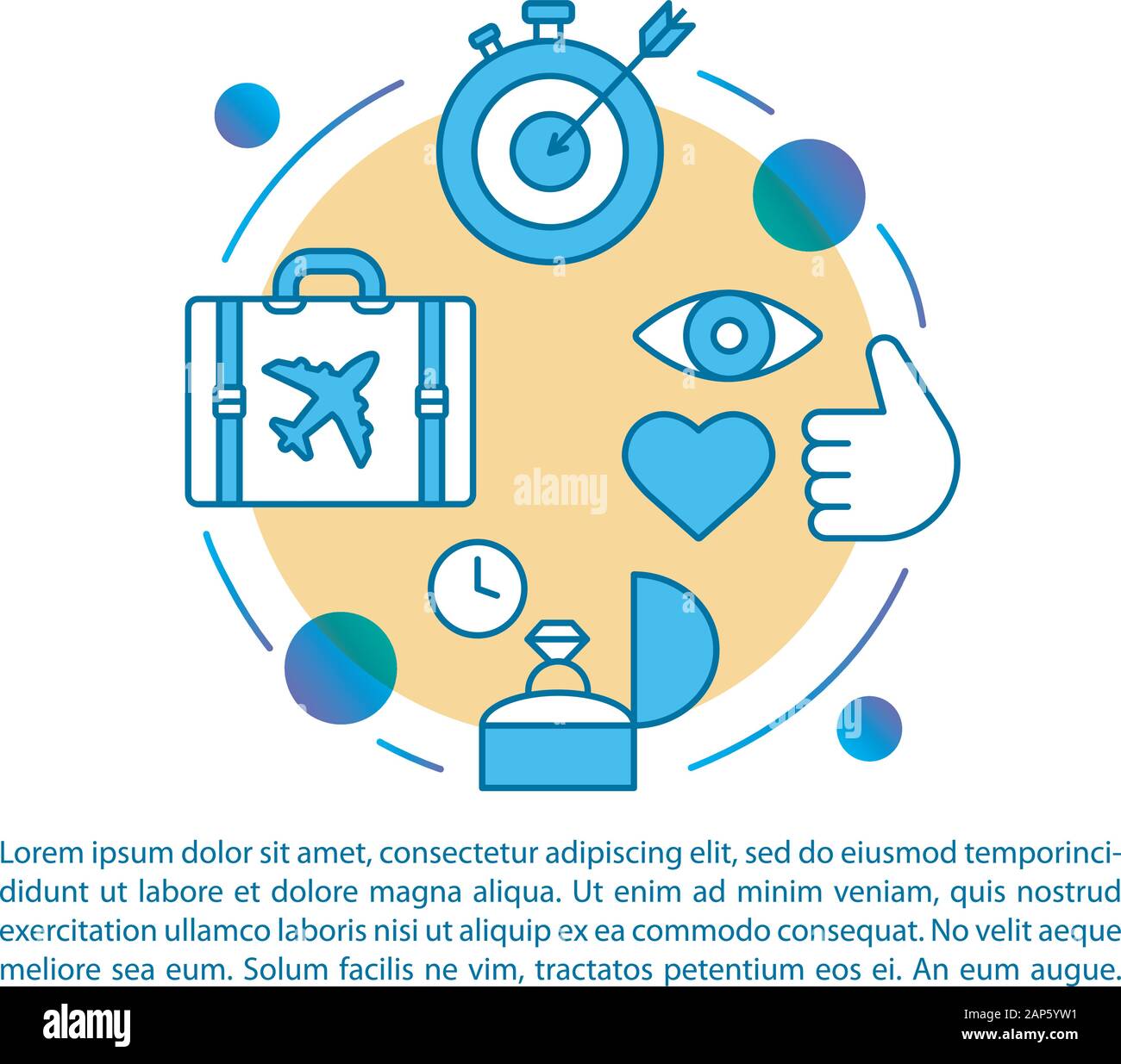 Millennials Artikel Seite vektor Vorlage. Generation Y. in der Erreichung der Ziele im Leben. Broschüre, Zeitschrift, Broschüre Design Element mit linearen Symbolen. Drucken Stock Vektor