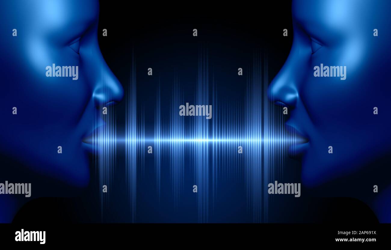 Konzeptionelle Bild über die menschliche Stimme. 3D-Darstellung Stockfoto