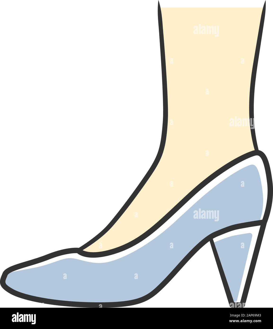 Kegel ferse schuhe blaue Farbe Symbol. Frau stilvolle Formelle Schuhe Design. Weibliche casual gestapelt High Heels, luxuriösen, modernen Pumpen. Office Mode, Kleidung Stock Vektor