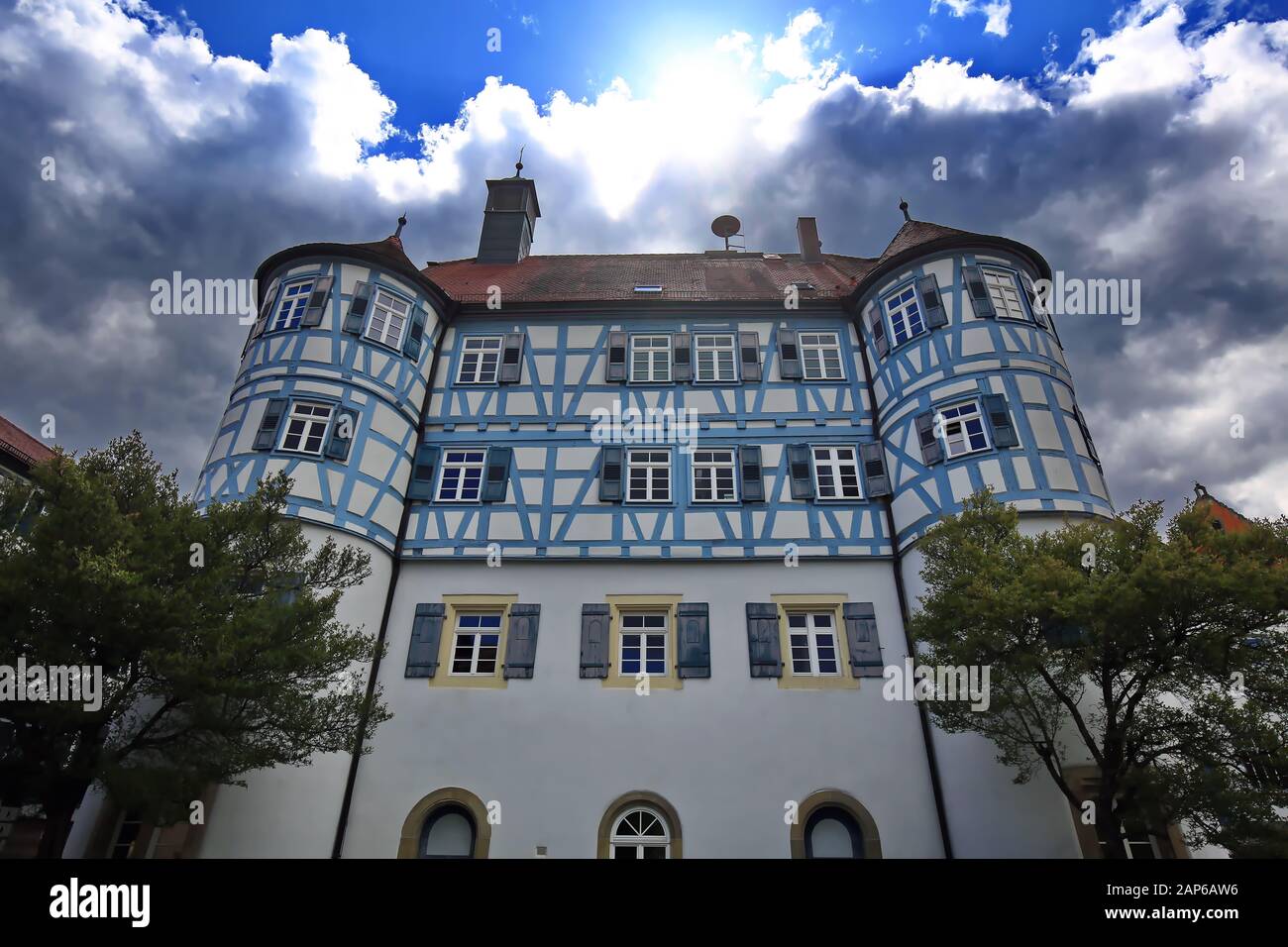 Obersontheim ist eine sehenswerte Stadt in Deutschland Stockfoto