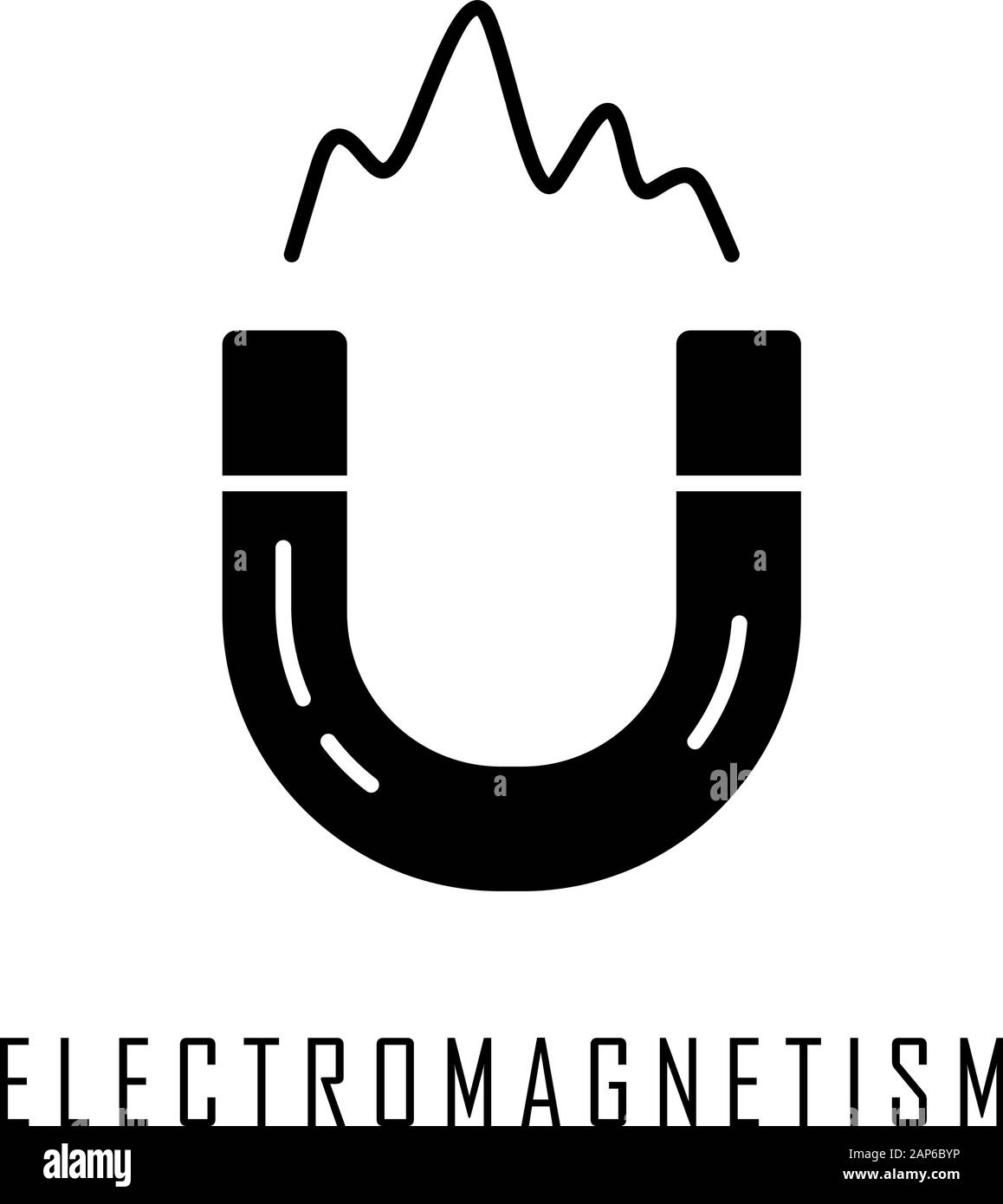 Elektromagnetismus glyph Icon. Die elektromagnetische Kraft. Teilgebiet der  Physik. Magnetfeld Phänomene. Magnetismus Wirkung. Horseshoe Magnet.  Silhouette Symbol Stock-Vektorgrafik - Alamy
