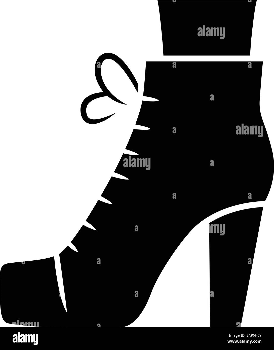 Frauen lita Schuhe glyph Icon. Vintage Damen Stiefel von der Seite. Weibliche retro High Heels. Schuhe Design für Frühjahr und Herbst. Silhouette Symbol. Negative Stock Vektor