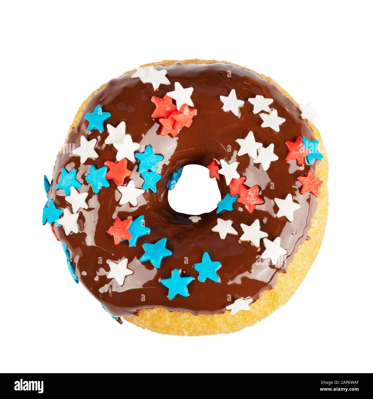 Klassischer Donut mit Belag. Stockfoto