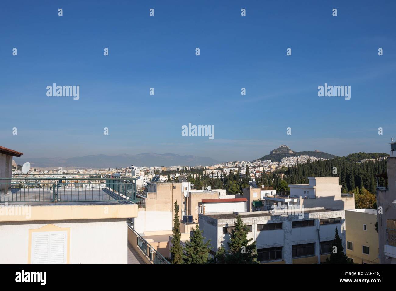 Blick auf die Stadt von Luftbild mit Gebäuden in Athen Griechenland Stockfoto