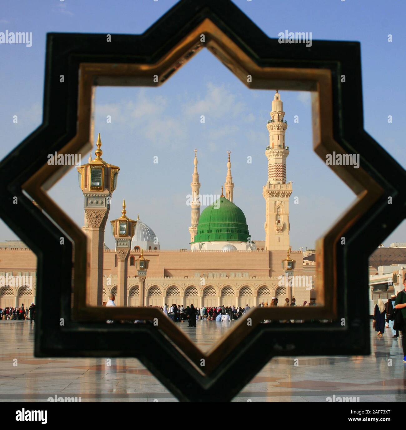 Grüner Dome in Medina, Königreich Saudi-Arabien Stockfoto