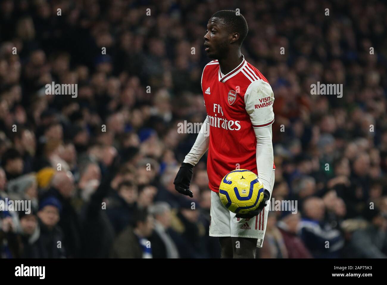 London, Großbritannien. Januar 2020. Nicolas Pepe von Arsenalwährend des Premier-League-Spiels zwischen Chelsea und Arsenal an der Stamford Bridge, London am Dienstag, 21. Januar 2020. (Credit: Jacques Feeney / MI News) nur redaktionelle Verwendung. Credit: MI News & Sport /Alamy Live News Stockfoto