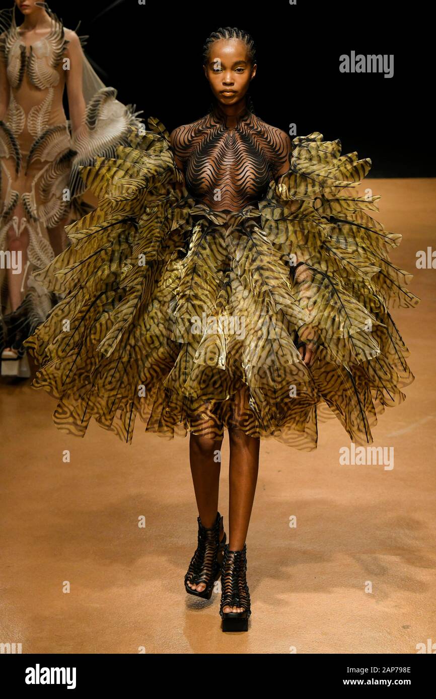 Paris, Frankreich. 20 Jan, 2020. IRIS VAN HERPEN Haute Couture SS 20 Start- und Landebahn bei Haute Couture Januar 2020 - Paris, Frankreich 20/01/2020 | Verwendung der weltweiten Kredit: dpa/Alamy leben Nachrichten Stockfoto