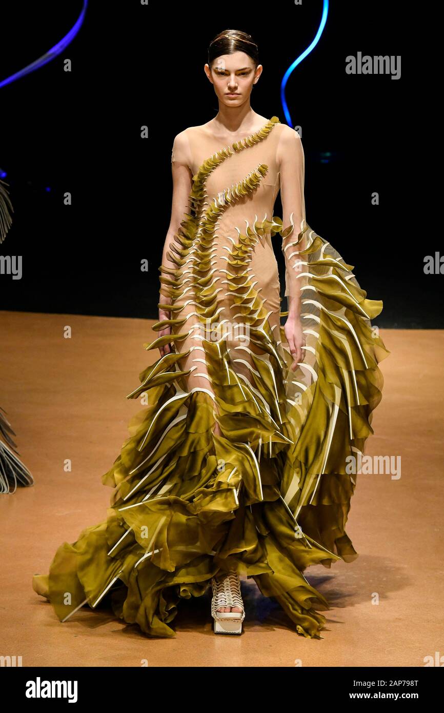 Paris, Frankreich. 20 Jan, 2020. IRIS VAN HERPEN Haute Couture SS 20 Start- und Landebahn bei Haute Couture Januar 2020 - Paris, Frankreich 20/01/2020 | Verwendung der weltweiten Kredit: dpa/Alamy leben Nachrichten Stockfoto