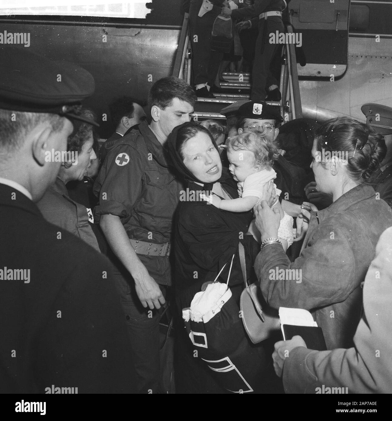 Anreise Flüchtlinge aus dem Kongo in Brüssel Datum: 10 Juli 1960 Standort: Brüssel Schlüsselwörter: REFUREFE, Ankünfte Stockfoto