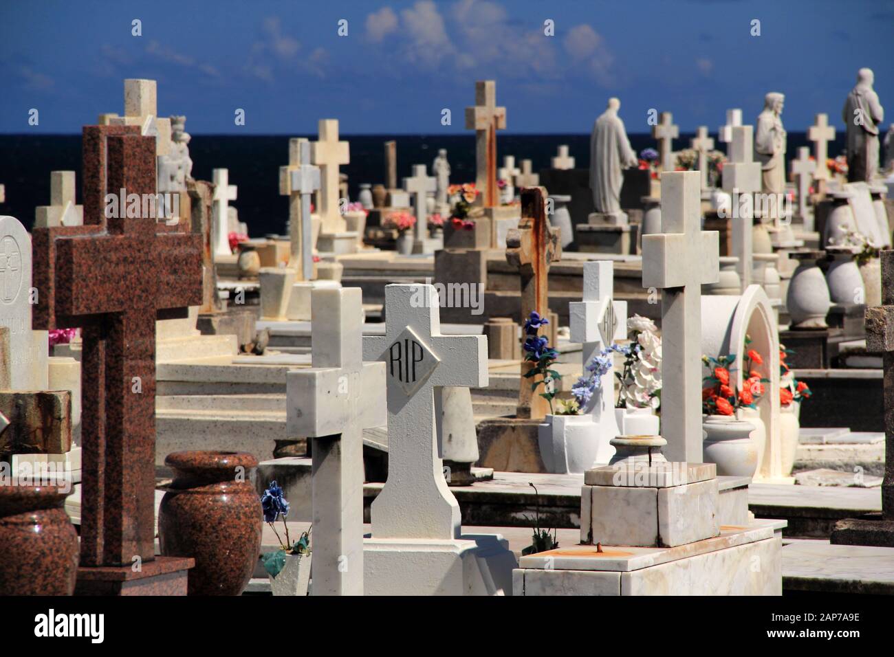 Der historische und berühmte Santa Maria Magdalena de Pazzis Friedhof ist eine beliebte Touristenattraktion in der Stadt San Juan in Puerto Rico Stockfoto