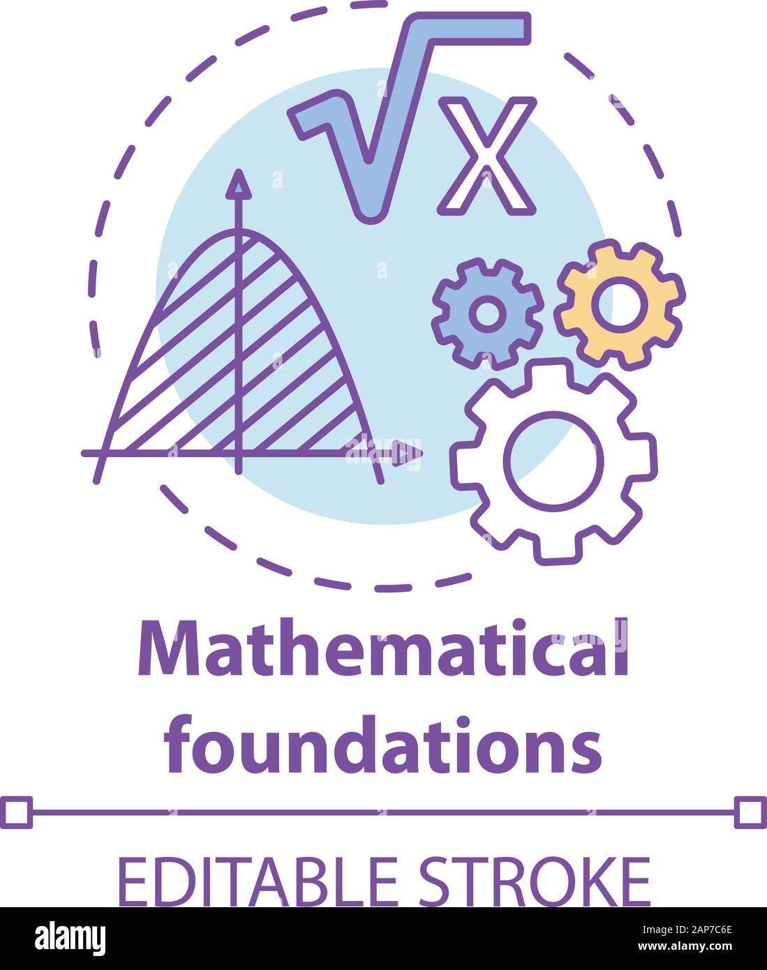 Mathematische Grundlagen Konzept Symbol. Berechnungen base Idee dünne